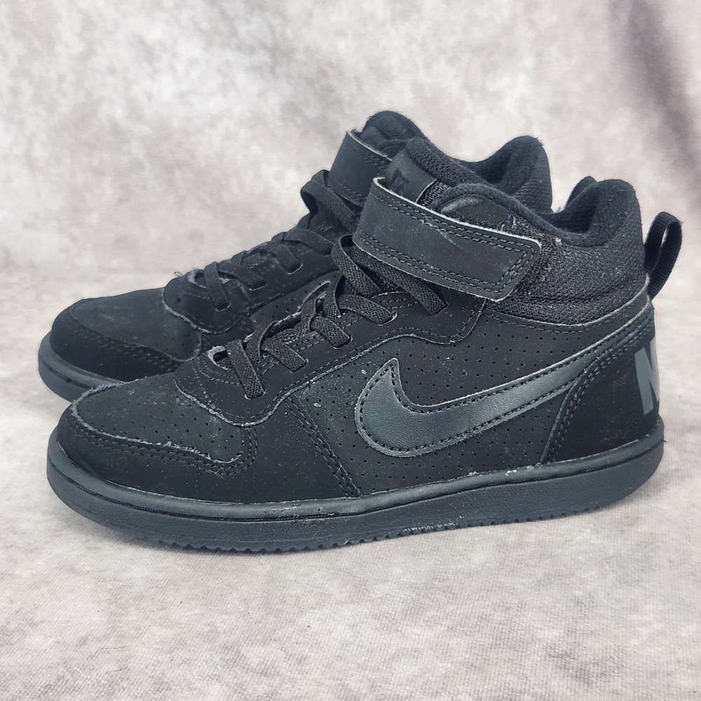 Nike Court Borough Mid Little Kids Sneakers, 870026-001 Black Boys Girls 13C
